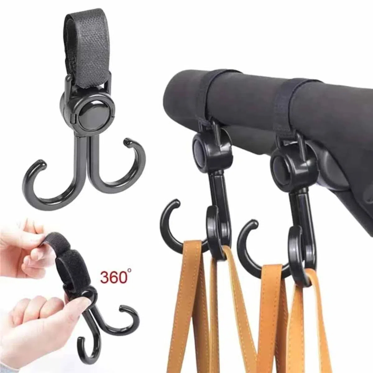 Travel Accessories For Baby - خطافات مزدوجة قابلة للدوران لعربة الأطفال