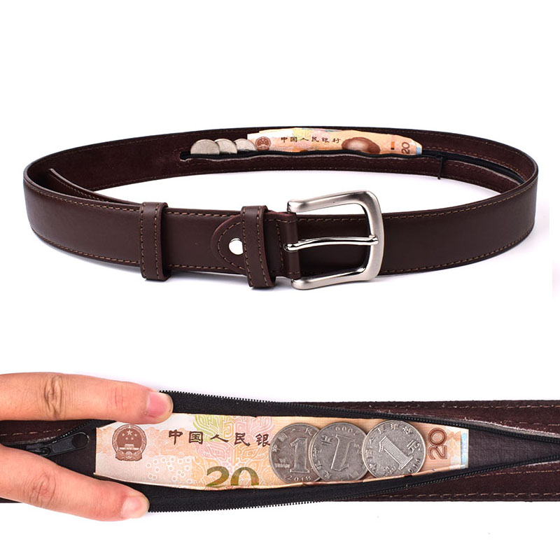 Money Belt Hidden - حزام أمان للسفر مضاد للسرقة، مصنوع