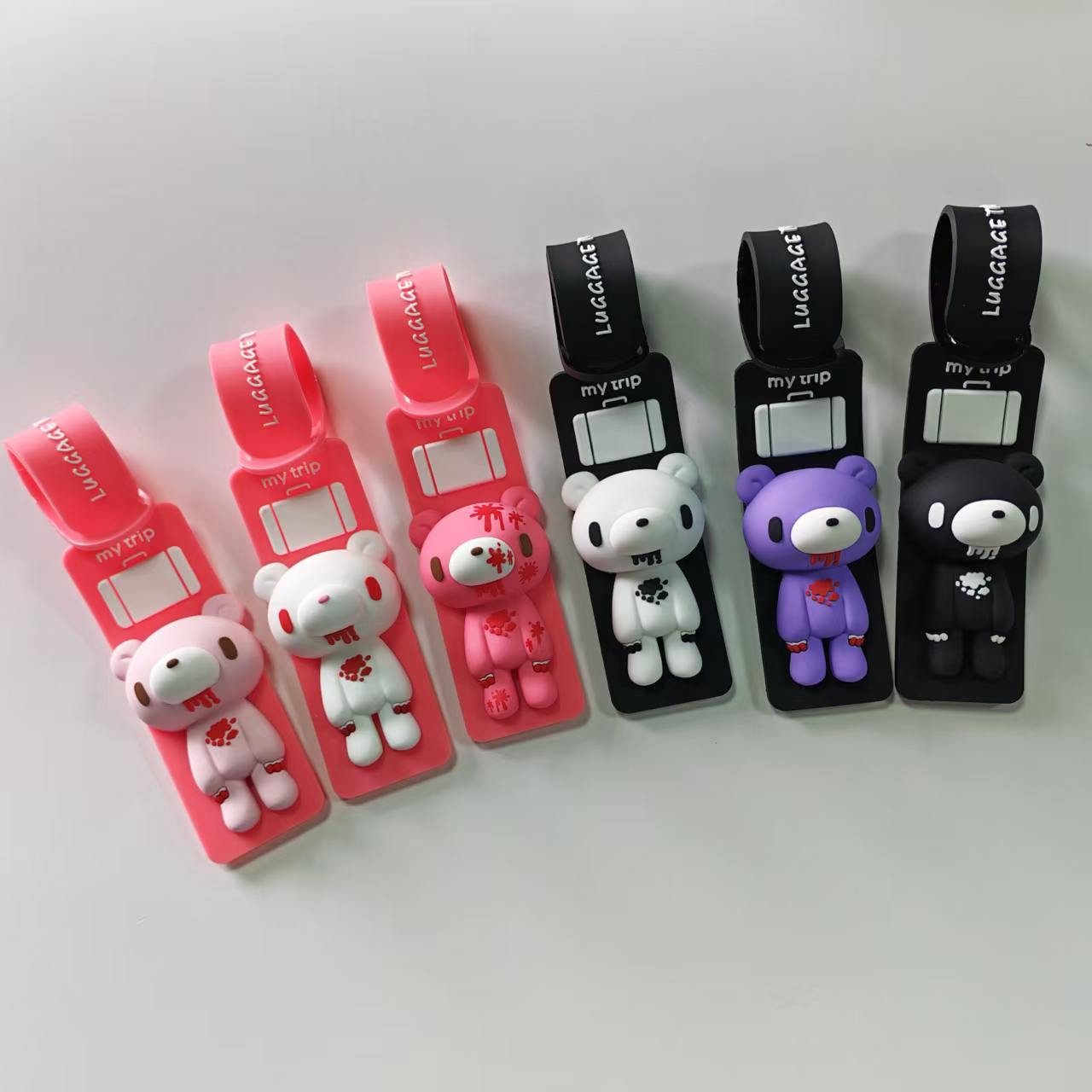 Travel Accessories Name - علامة أمتعة سيليكون بتصميم دب كرتوني