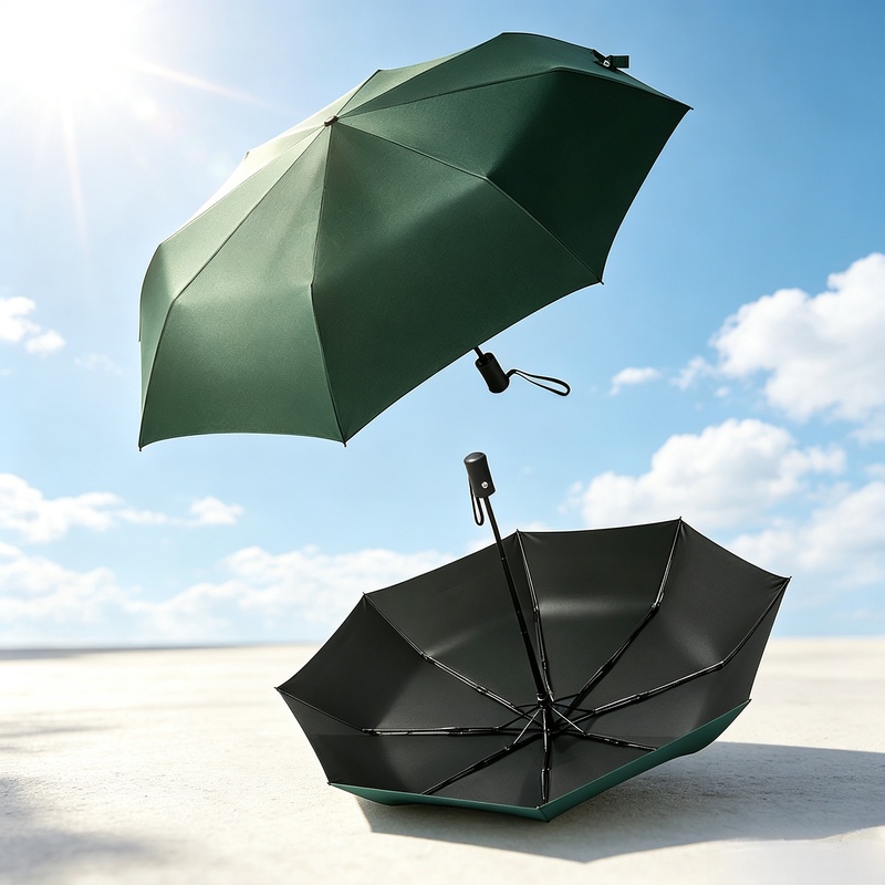 Travel Umbrella Compact - مظلة عملية قابلة للطي تلقائيًا، بتصميم