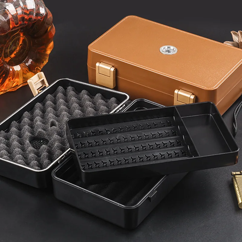 Travel Accessories Gifts For Men - 10 قطعة ABS المرطب صندوق السيجار