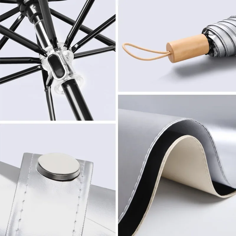 مظلة مدمجة من التيتانيوم الفضي - مراجعة Travel Umbrella Compact وسعره