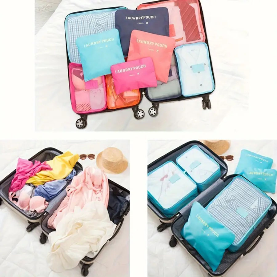6 قطعة أكياس تخزين منظم السفر  - مراجعة Travel Accessories Bag For Women وسعره