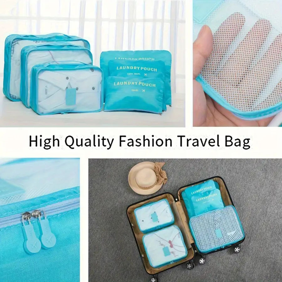 6 قطعة أكياس تخزين منظم السفر  - مراجعة Travel Accessories Bag For Women وسعره
