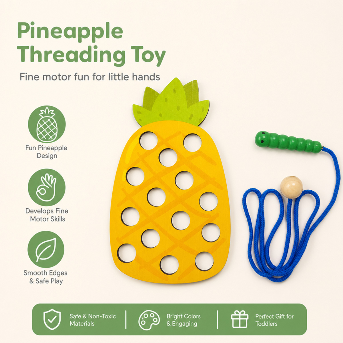 ألعاب خشبية على شكل أناناس للر - مراجعة Travel Accessories For Baby وسعره